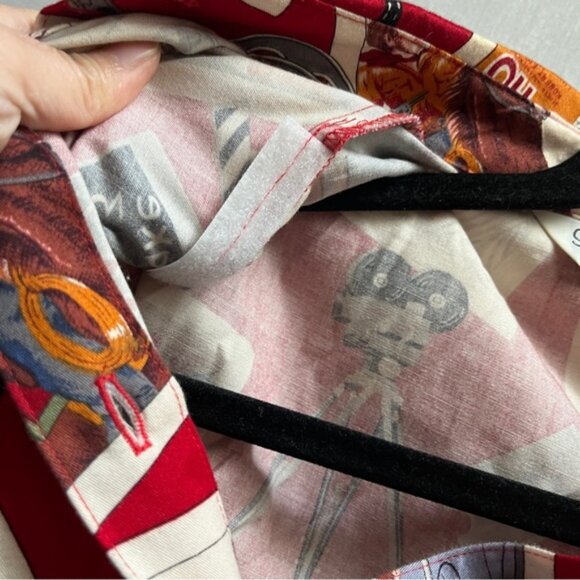 Vintage Sharon Young 80s western cowboy movie print button down shirt Sz M - Picture 5 of 8